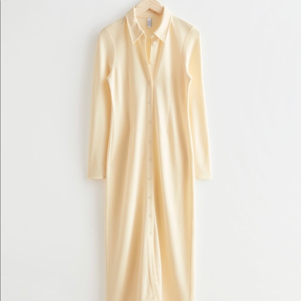 & other stories yellow maxi shirt dress